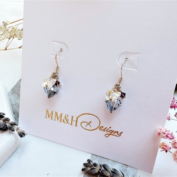 New Butterfly Crystal Earrings | 14k Gold Filled | Handmade in BC - Picture 4 of 6